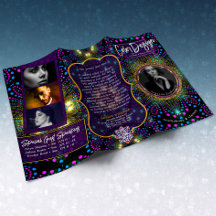 Lila Gelbe Magie Energie Mandala 4-Pix Trifold