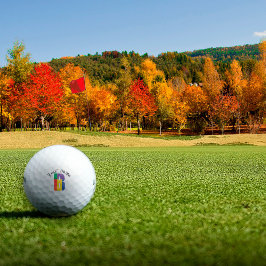 Lila-gelbe Monogramm-Buchstaben B Golfball