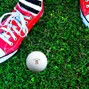 Lila-gelbe Monogramm Golfball