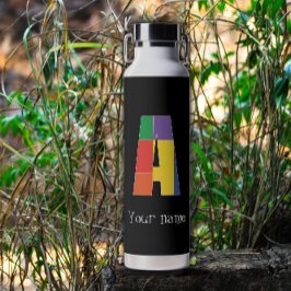 Lila-gelbe Monogramm Initial A Trinkflasche