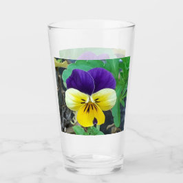 Lila-gelbe Pansy-Glas-Tumbler Glas