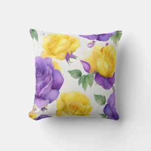 Lila Gelbe Rose Kissen