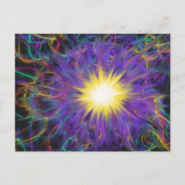 Lila gelbe Sternexplosion funky bunt künstlerische Postkarte