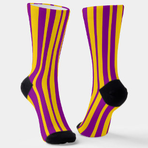 Lila Gelbe Stylische Streifen Muster Design Socken