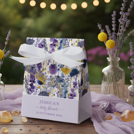 Lila Gelbe Wildblume Kinderdusche Geschenkschachtel