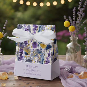 Lila Gelbe Wildblume Kinderdusche Geschenkschachtel