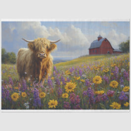 Lila gelbe Wildblumen für die Hochlandkuh Seidenpapier