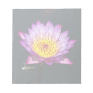 Lila-Gelber Lotus mit Dragonfly Nymph Notizblock