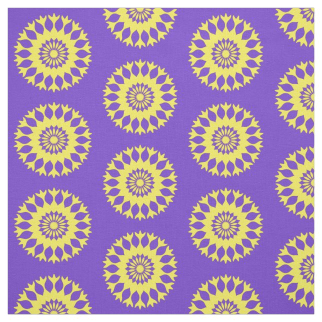 Lila gelber Mandala-mutiger abstrakter Stoff (Muster)