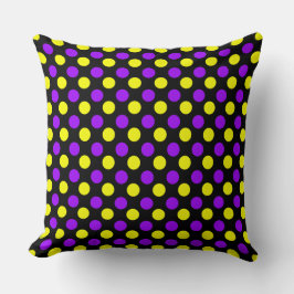 Lila Gelber Polka-Dot - Mittelpunkt Kissen