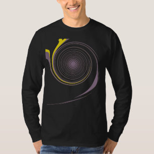Lila, gelber Swirl Retro Malerei Abstrakt Art T-Shirt