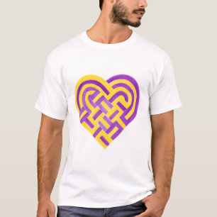 Lila gelbes Flag für Intersex Herzenstil T-Shirt