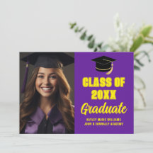 Lila Gelbes GraduiertenFoto Modernes Abschluss