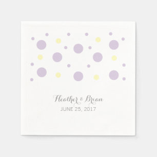 Lila-Gelbes Konfetti-Hochzeitspapier Napkins Serviette