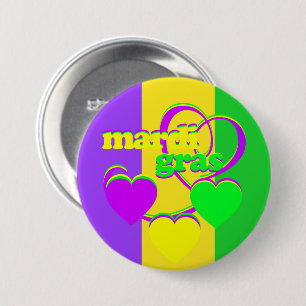 Lila Gelbes New Orleans Mardi Gras Button