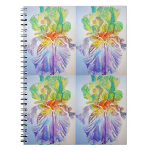 Lila-gelbes Schwertlilien-Muster Florale Blumen No Notizblock