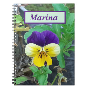 Lila- & gelbfarbenes Pansy-SpiralNotebook Notizblock