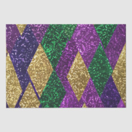 Lila-Gelbgrün-Mardi-Gras-Glitzer-Muster Seidenpapier