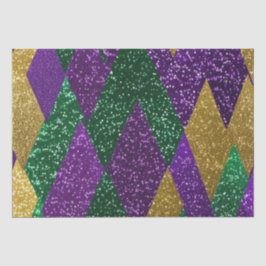 Lila-Gelbgrün-Mardi-Gras-Glitzer-Muster Seidenpapier