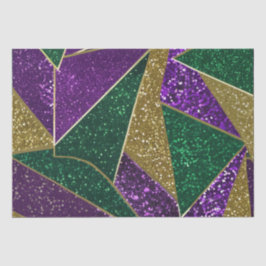 Lila-Gelbgrün-Mardi-Gras-Glitzer-Muster Seidenpapier