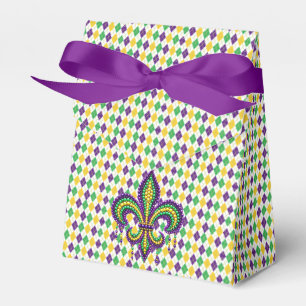Lila-Gelbgrün Mardi Gras Lilie Geschenkschachtel
