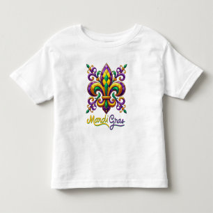 Lila-Gelbgrün Mardi Gras Lilie Kleinkind T-shirt