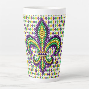 Lila-Gelbgrün Mardi Gras Lilie Milchtasse