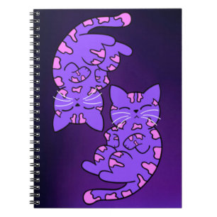 Lila Gemini Kittens Notizblock