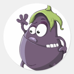 Lila Gemüseaugen Runder Aufkleber