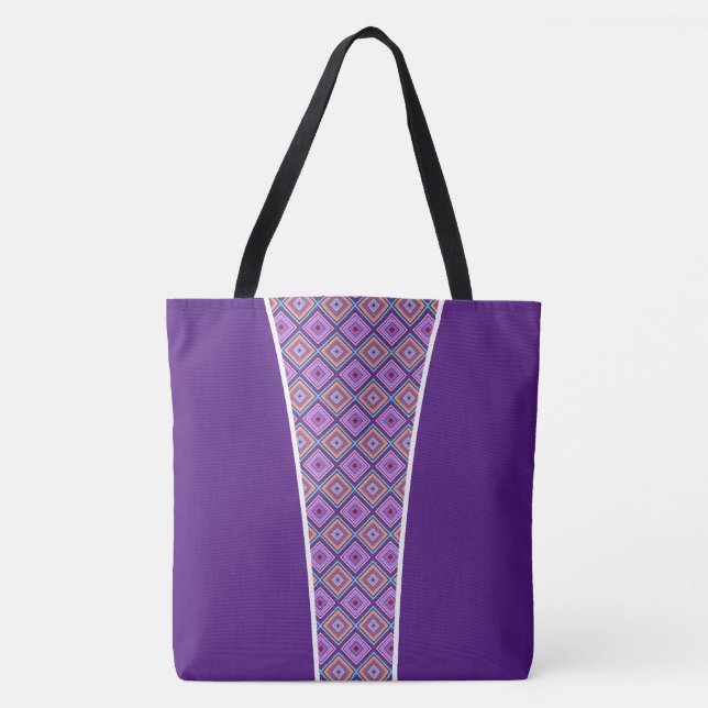Lila Gemusterte Totbeutel Tasche (Vorderseite)