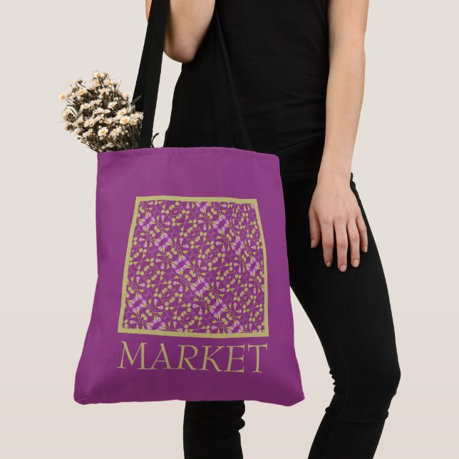 Lila Gemustertes Design Tasche (Von Nahem)