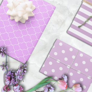 Lila Gemustertes Geschenkpapier Set