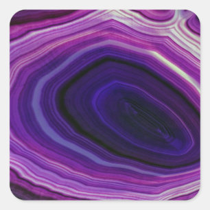 Lila Geode mit Fallschirm Quadratischer Aufkleber