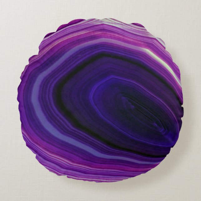 Lila Geode mit Fallschirm Rundes Kissen (Vorderseite)