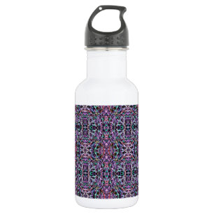 Lila geometrisch rosa edelstahlflasche