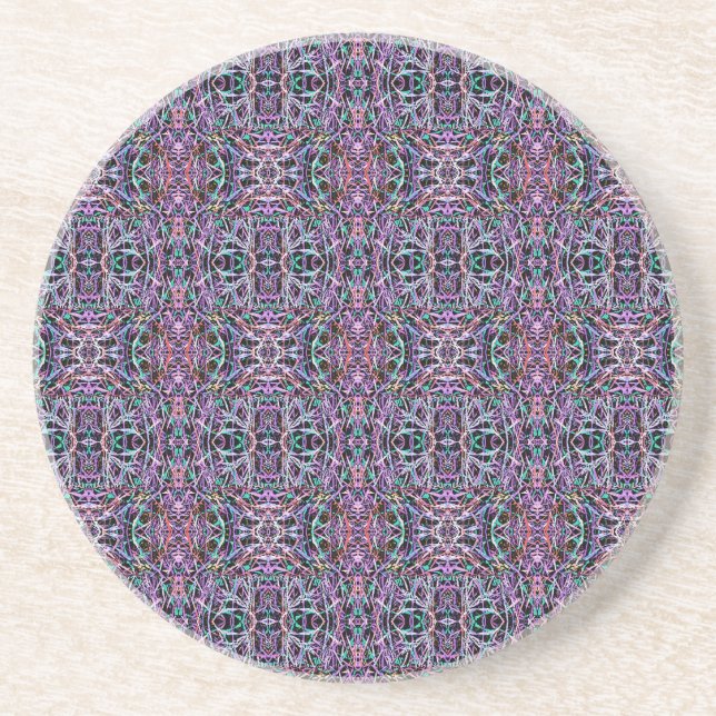 Lila geometrisch rosa getränkeuntersetzer (Vorne)