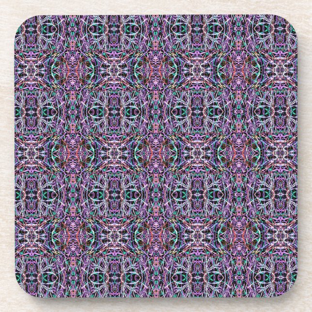 Lila geometrisch rosa untersetzer (Vorderseite)