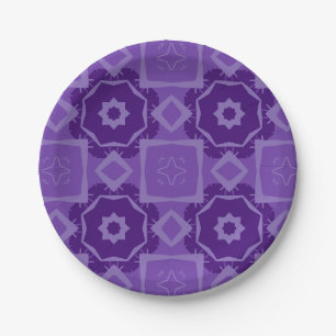Lila geometrische abstrakte Design-Papierteller Pappteller