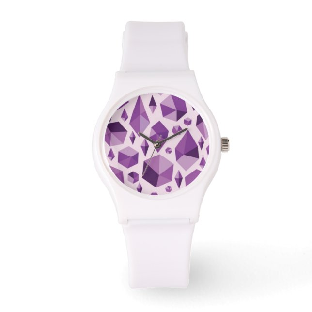 Lila geometrische Juwelenformen Armbanduhr (Vorderseite)
