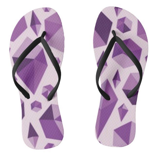 Lila geometrische Juwelenformen Flip Flops (Fußbett)