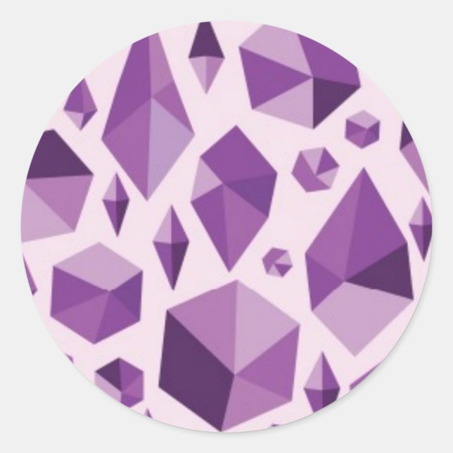 Lila geometrische Juwelenformen Runder Aufkleber (Vorderseite)