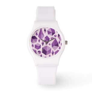 Lila geometrische Juwelformen Armbanduhr
