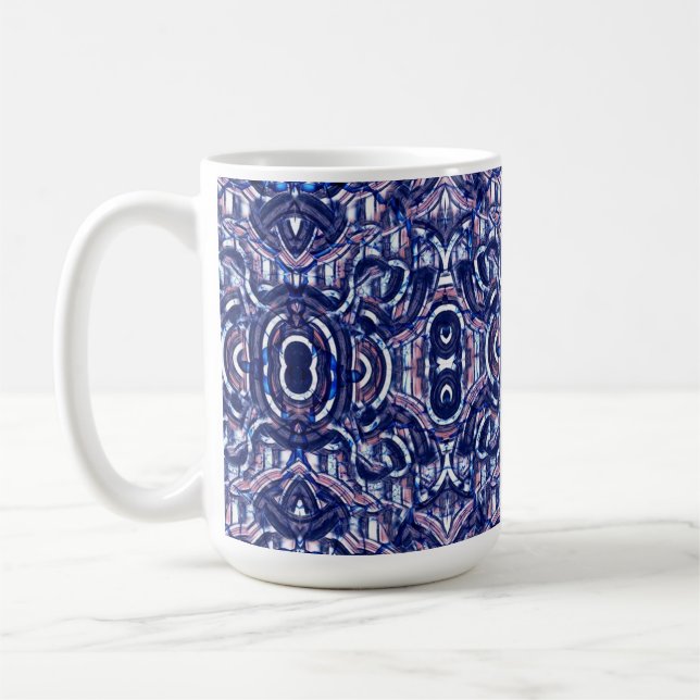 Lila geometrische Keramik-Tasse aus Hartglas 15oz Kaffeetasse (Links)