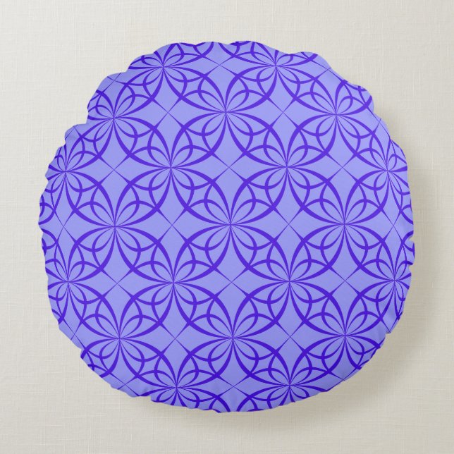 Lila geometrische Kreiskissen Rundes Kissen (Vorderseite)
