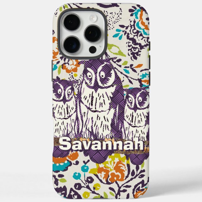 Lila geometrische Schälfamilie iPhone 16 Pro Max Hülle (Rückseite)