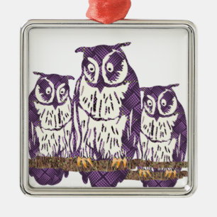 Lila geometrische Schälfamilie Ornament Aus Metall