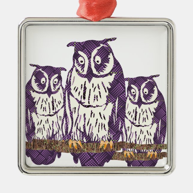 Lila geometrische Schälfamilie Ornament Aus Metall (Vorne)