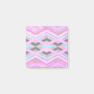 Lila geometrische Streifen in Rosa und Aqua Post-it Klebezettel