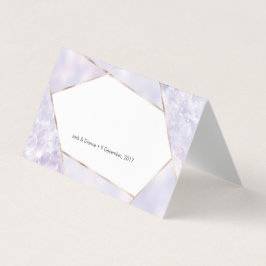 Lila geometrische Zeltkarten | Hochzeiten von Plat