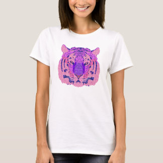Lila geometrischer Tiger T-Shirt